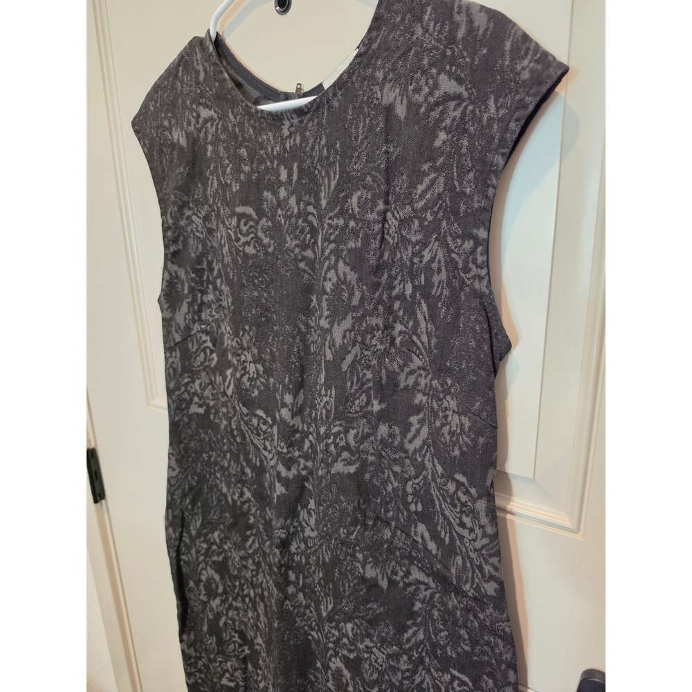 Prairie Underground Sheath Dress Womens XL Black Grey Jacquard Floral Sleeveless - Picture 2 of 5